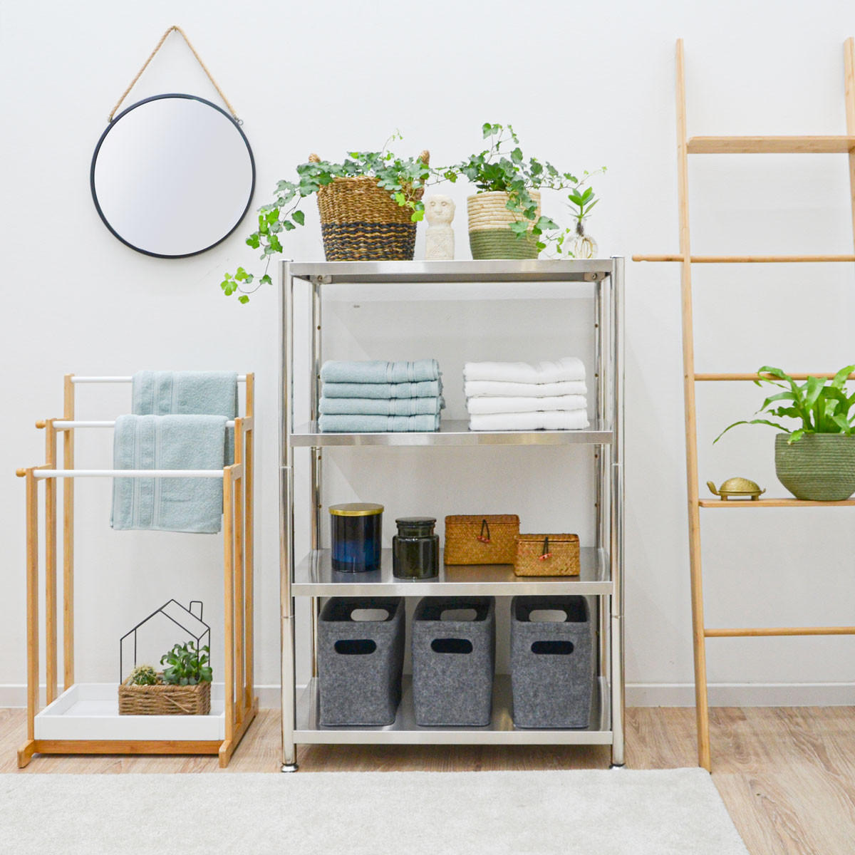 EDELSTAHL-REGAL 74x41x109 bis 160kg inkl. 4 Ebenen - Silberfarben, Metall (41/109/74cm) - shelfr