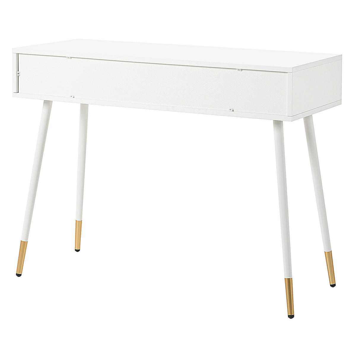 SCHMINKTISCH 100/40/76 cm mit 2 Schubladen, Metallfüßen und vielseitiger Nutzung, Weiß - Weiß, Holzwerkstoff (100/76/40cm) - Redom