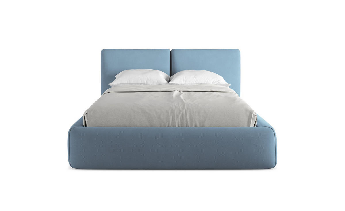 POLSTERBETT mit Bettkasten und Lattenrost 160x228 Grau - Hellgrau/Schwarz, Kunststoff/Textil (140/200cm) - Makamii