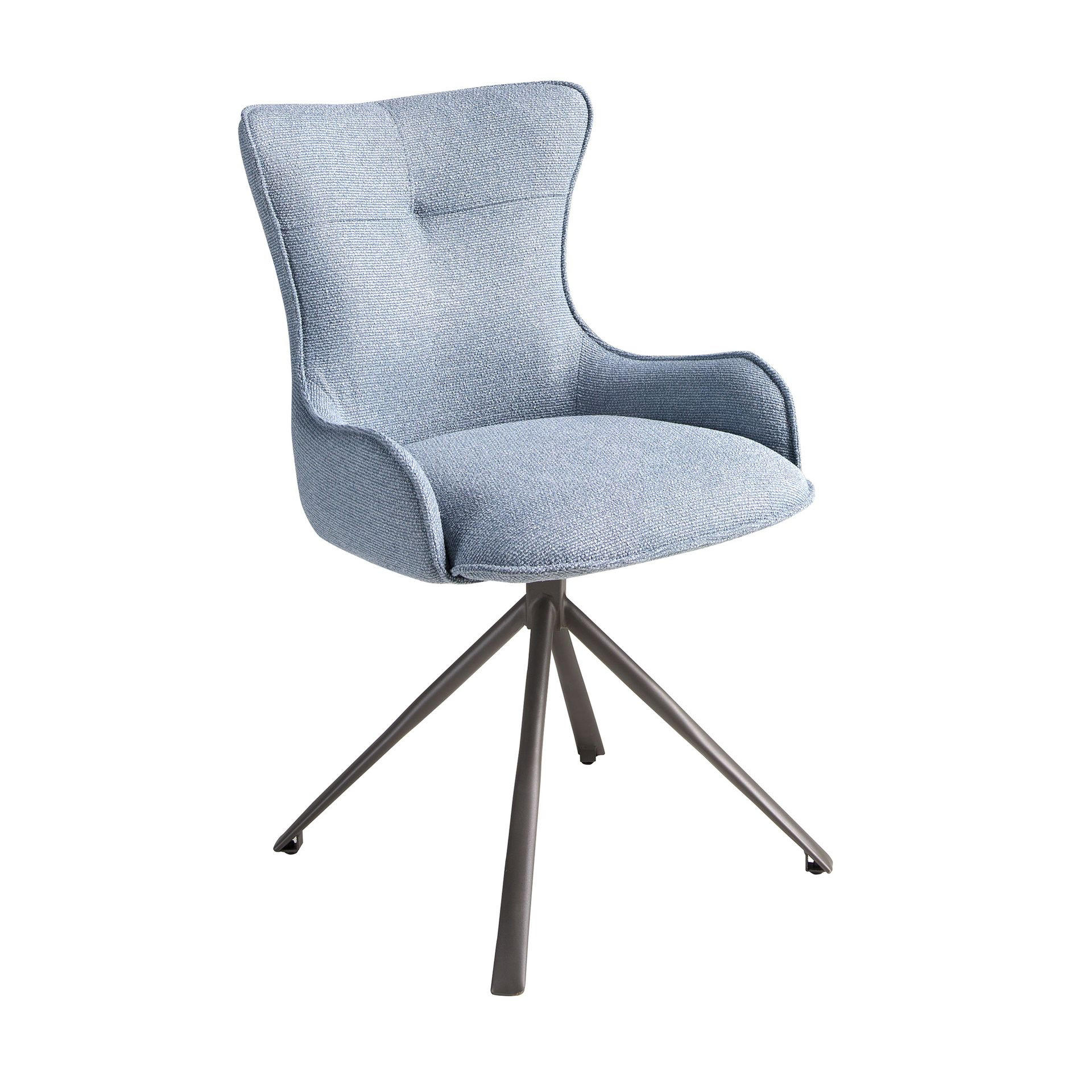 ANGEL Cerdá Drehstuhl 4204, blauer Stoff, 180° Drehfunktion - Blau/Dunkelgrau, Kunststoff/Textil (55/86/63cm) - ANGEL CERDA