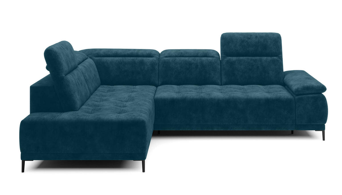 ECKSOFA FOCUS XL L-förmig Konfiguration freistehend LINKS 204x352x98cm Blue - Blau, Holz/Textil (204/352cm) - DomoHome