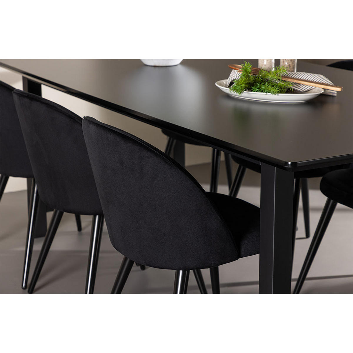 TISCHGRUPPE Schwarz - Schwarz, Holz (220/75/100cm) - ebuy24