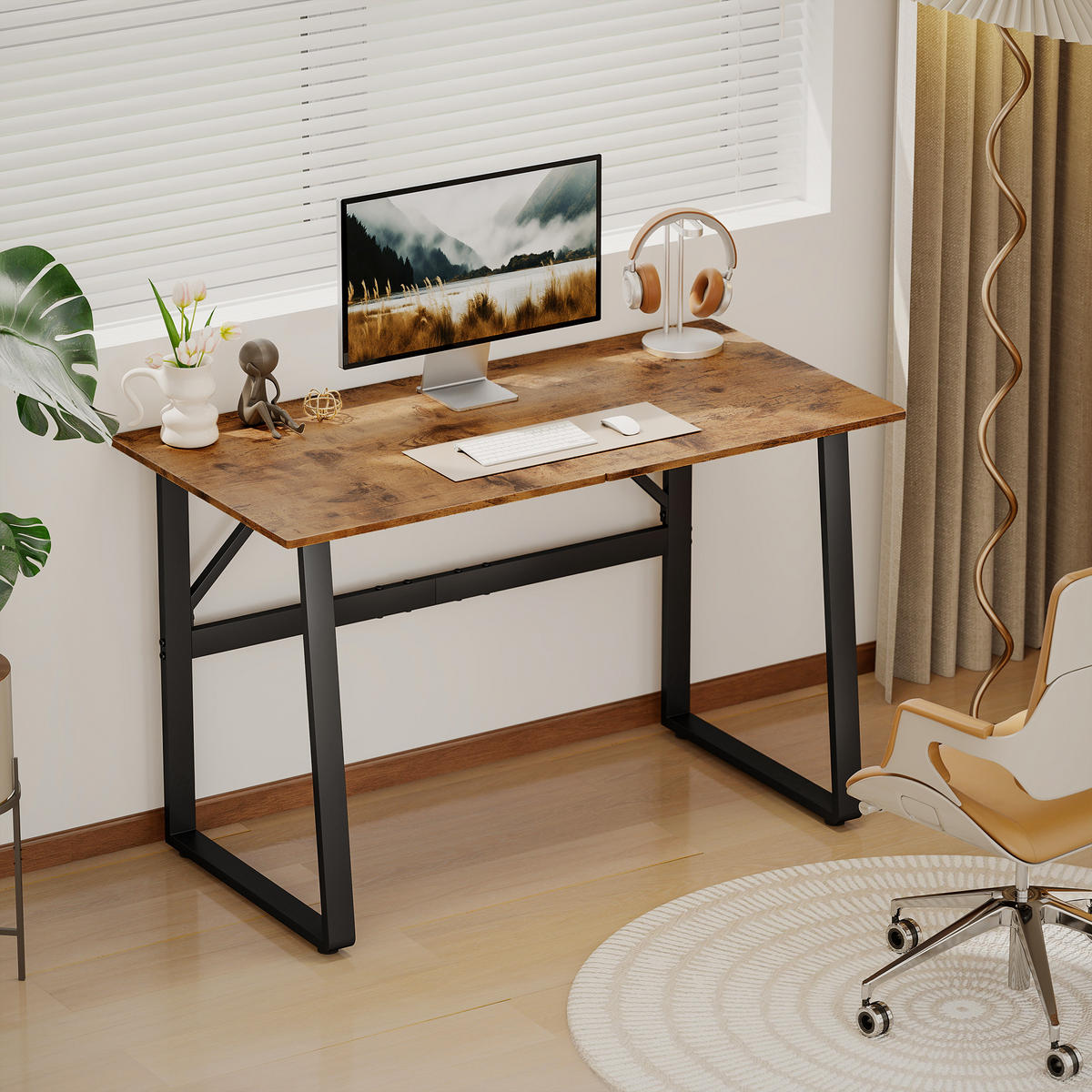 BÜROTISCH Rustikales Braun 1 Stück - Braun, Holzwerkstoff (60/120/76cm) - GiPP