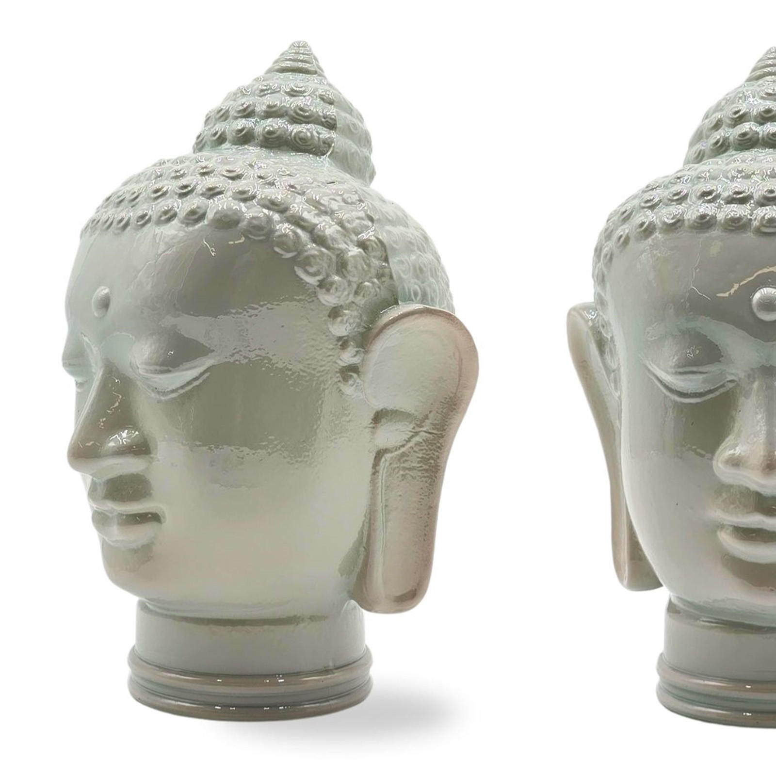DEKO GLASKOPF THAI BUDDHA Glas, 30 cm Höhe OP3 hellgrau - Hellgrau, Glas (19/30/19cm) - DESIGN DELIGHTS