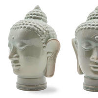 DEKO GLASKOPF THAI BUDDHA Glas, 30 cm Höhe OP3 hellgrau - Hellgrau, Glas (19/30/19cm) - DESIGN DELIGHTS