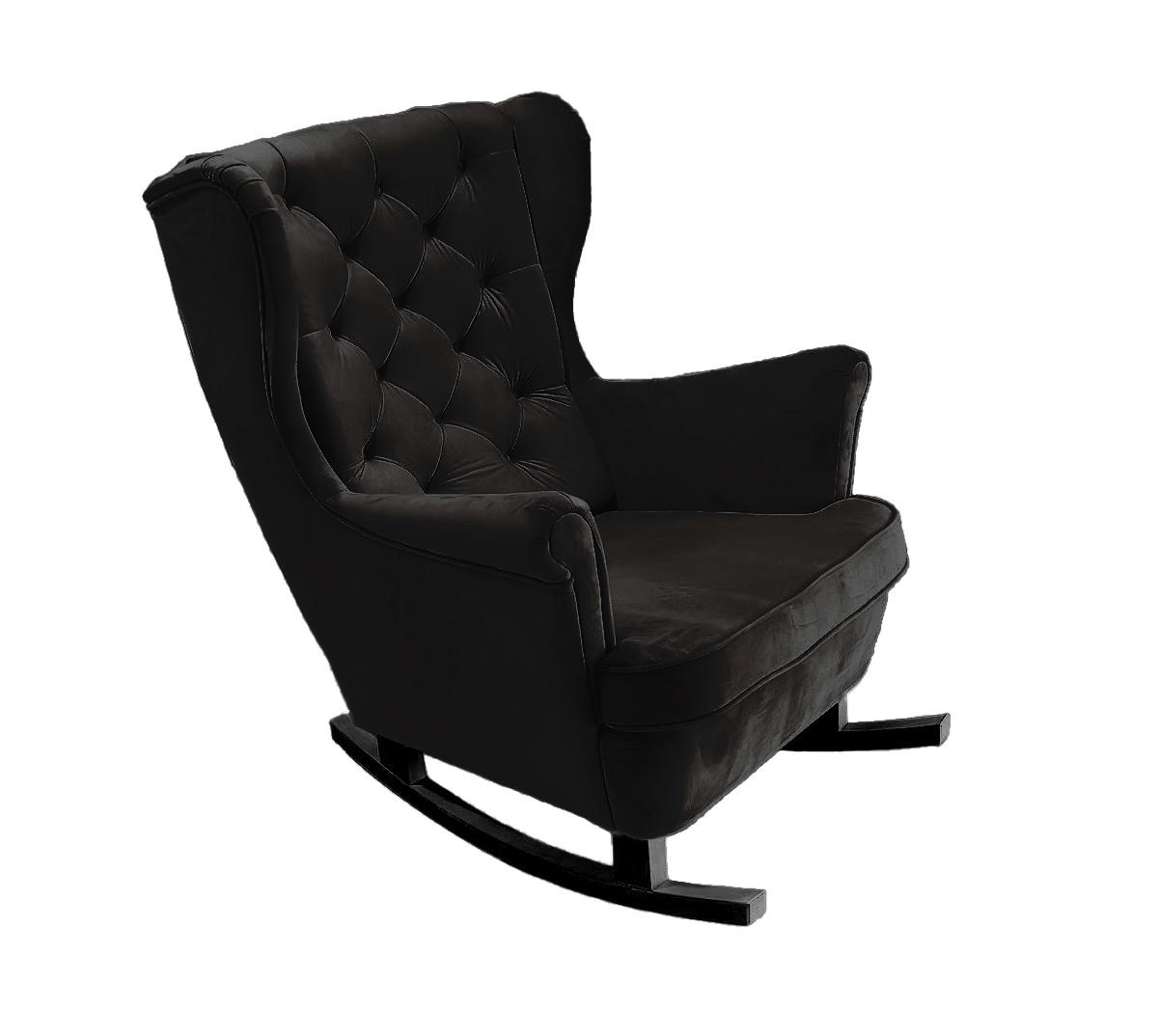 SCHAUKELSESSEL mit gepolstertem Sitz und Armlehnen, 102x81x95 cm, Schwarz_29884 - Aubergine/Schwarz, Holz/Textil (81/102/95cm) - DomoHome