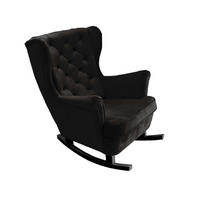 SCHAUKELSESSEL mit gepolstertem Sitz und Armlehnen, 102x81x95 cm, Schwarz_29884 - Aubergine/Schwarz, Holz/Textil (81/102/95cm) - DomoHome