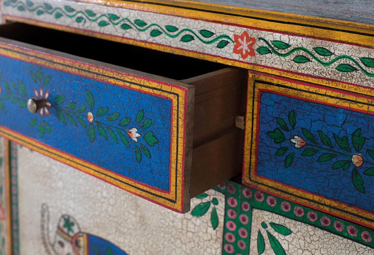 SIDEBOARD aus Mangoholz - Chromfarben, Holz (40/88/150cm) - Giner y Colomer