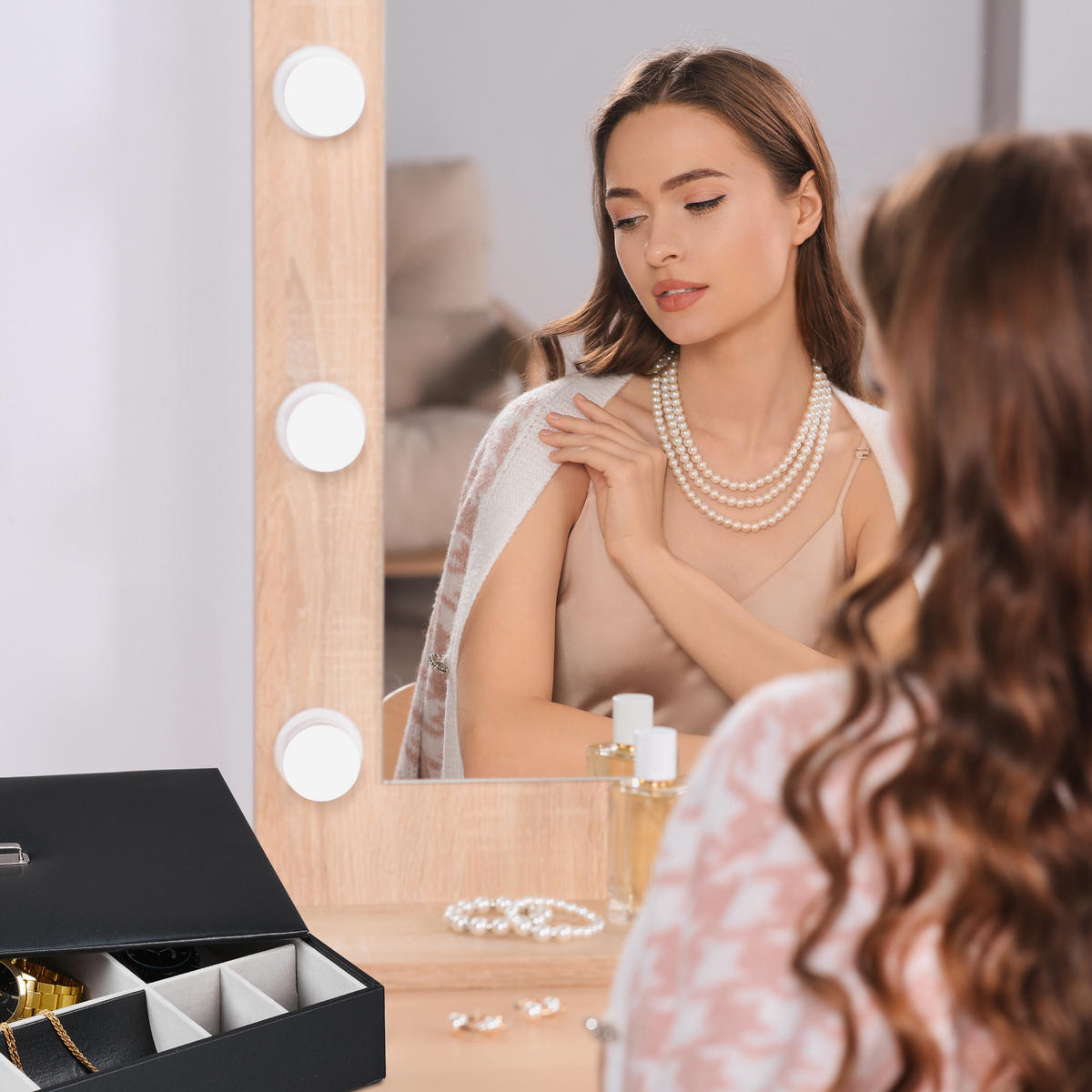 SCHMUCKAUFBEWAHRUNG - Multicolor, Holzwerkstoff/Kunststoff (32/7/22cm) - Relaxdays