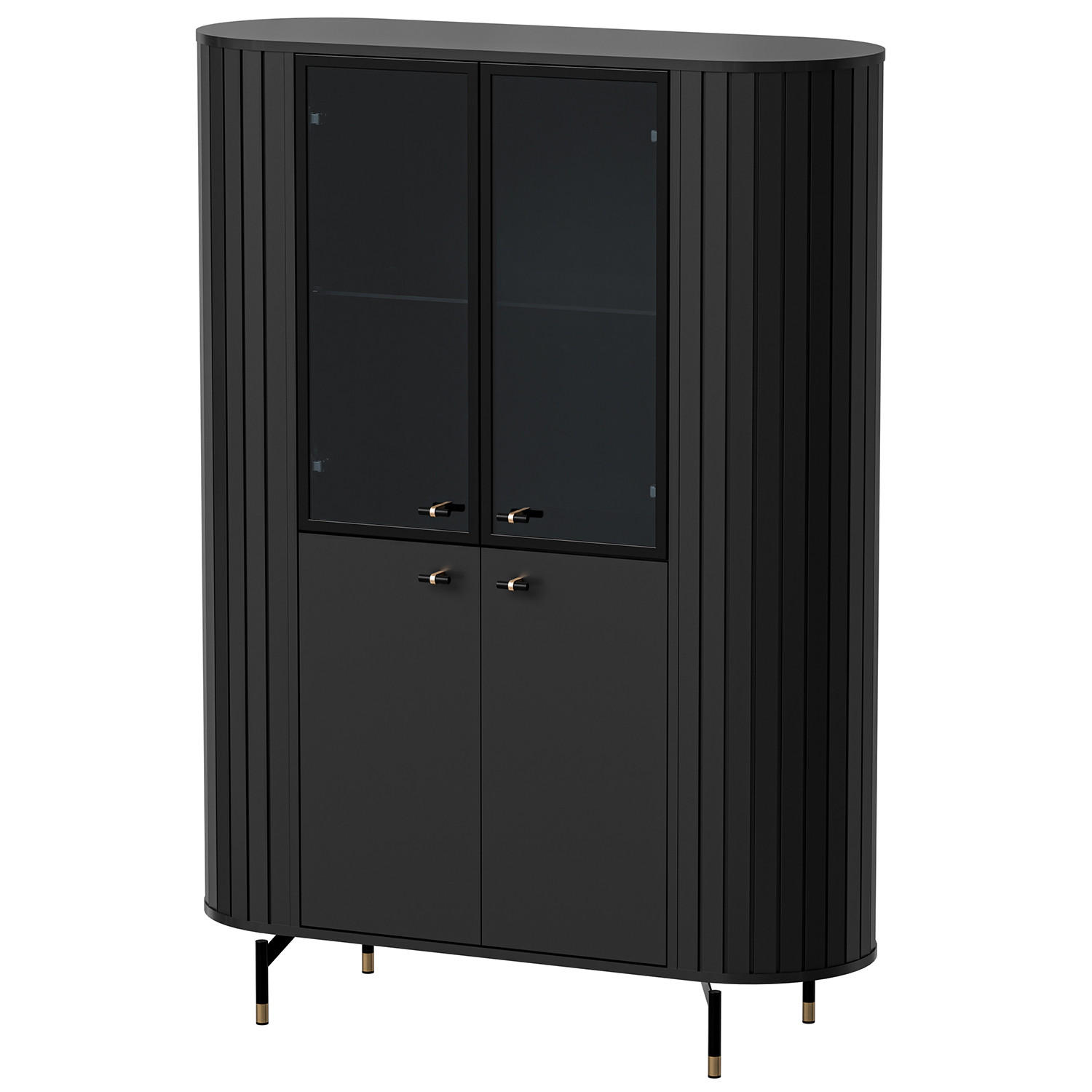 Beautysofa Vitrine Schwarz 112x155x40 cm