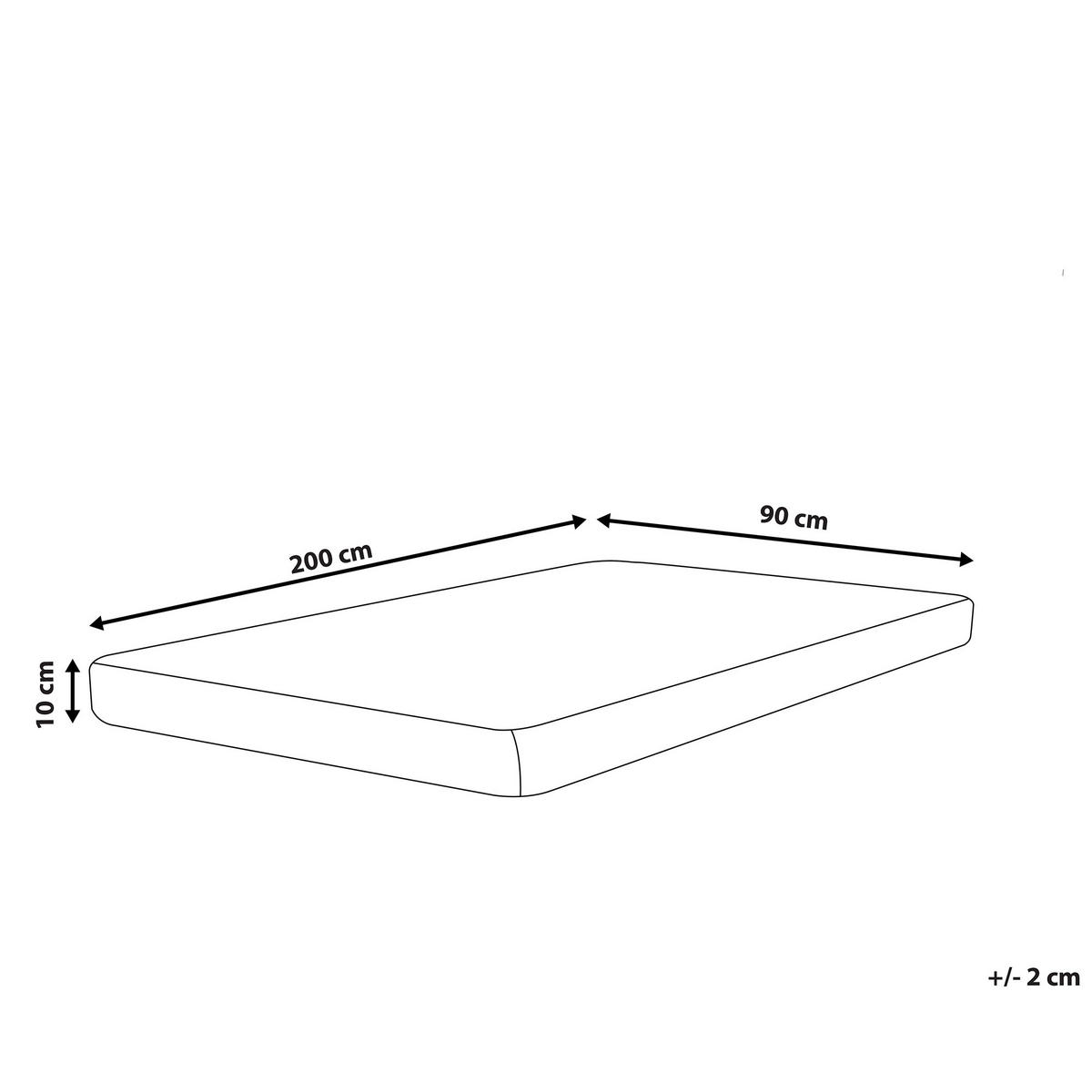 PĚNOVÁ MATRACE středně tuhá 90/200/10 cm Piccolo - bílá, textil (90/200cm) - Beliani