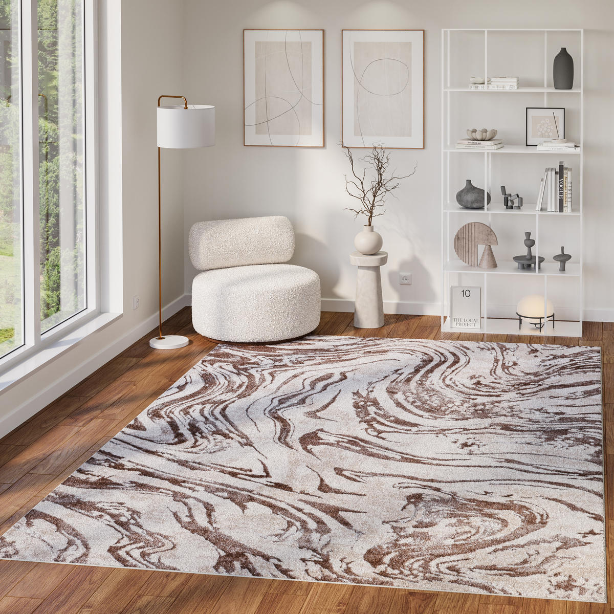 TEPPICH COMO Hellbraun 140/200 cm - Hellbraun, Kunststoff (140/200cm) - Tapiso