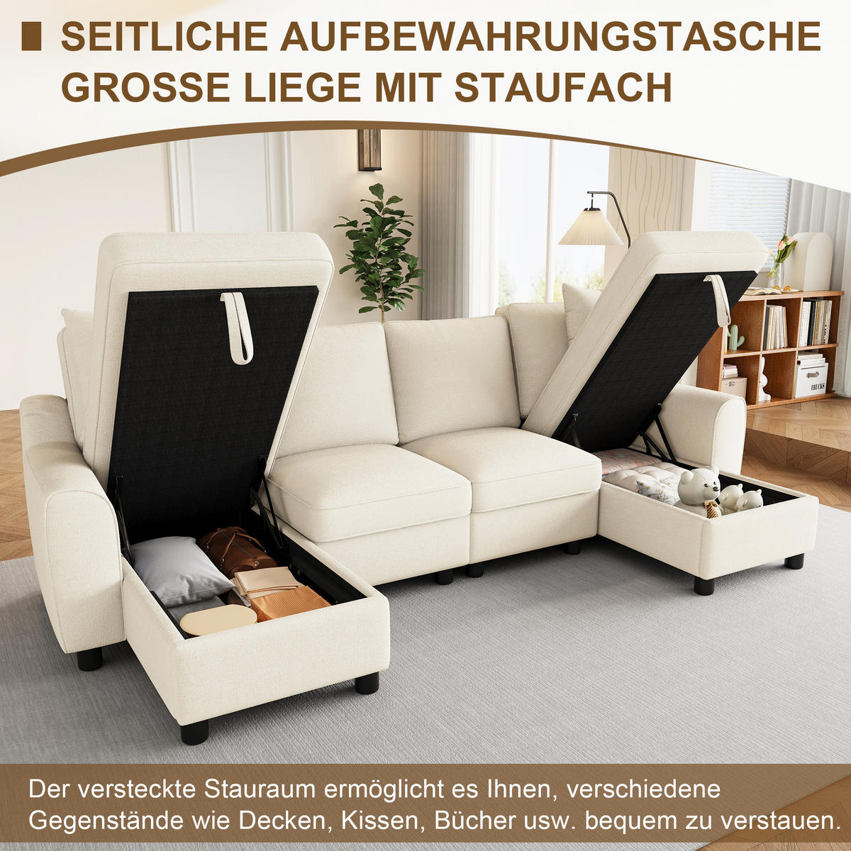SEDACÍ SOUPRAVA, modulární, šenilová, béžová, 280 cm - béžová, textil (280/84/137cm) - FLIEKS