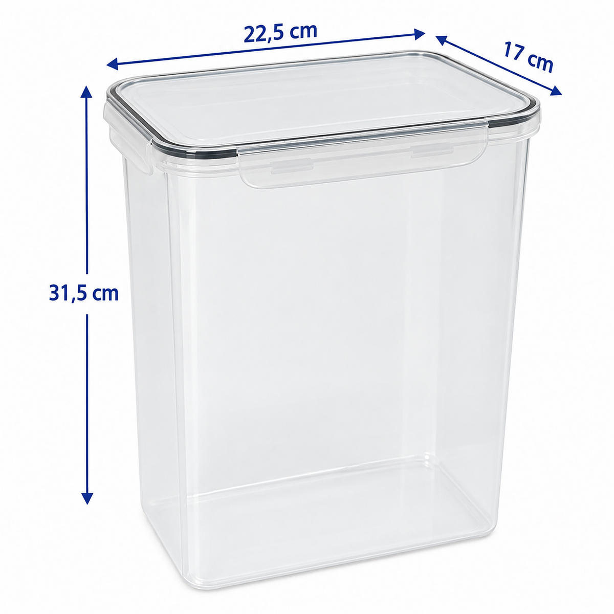 VORRATSDOSEN Transparent 2er-Set luftdicht 9,5 l - Transparent, Kunststoff - Relaxdays