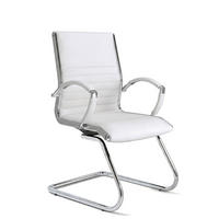 BESUCHERSTUHL Montreal Echtleder Weiss – ergonomisch, 150 kg belastbar - Weiß, Leder/Metall (60/95/60cm) - Versee