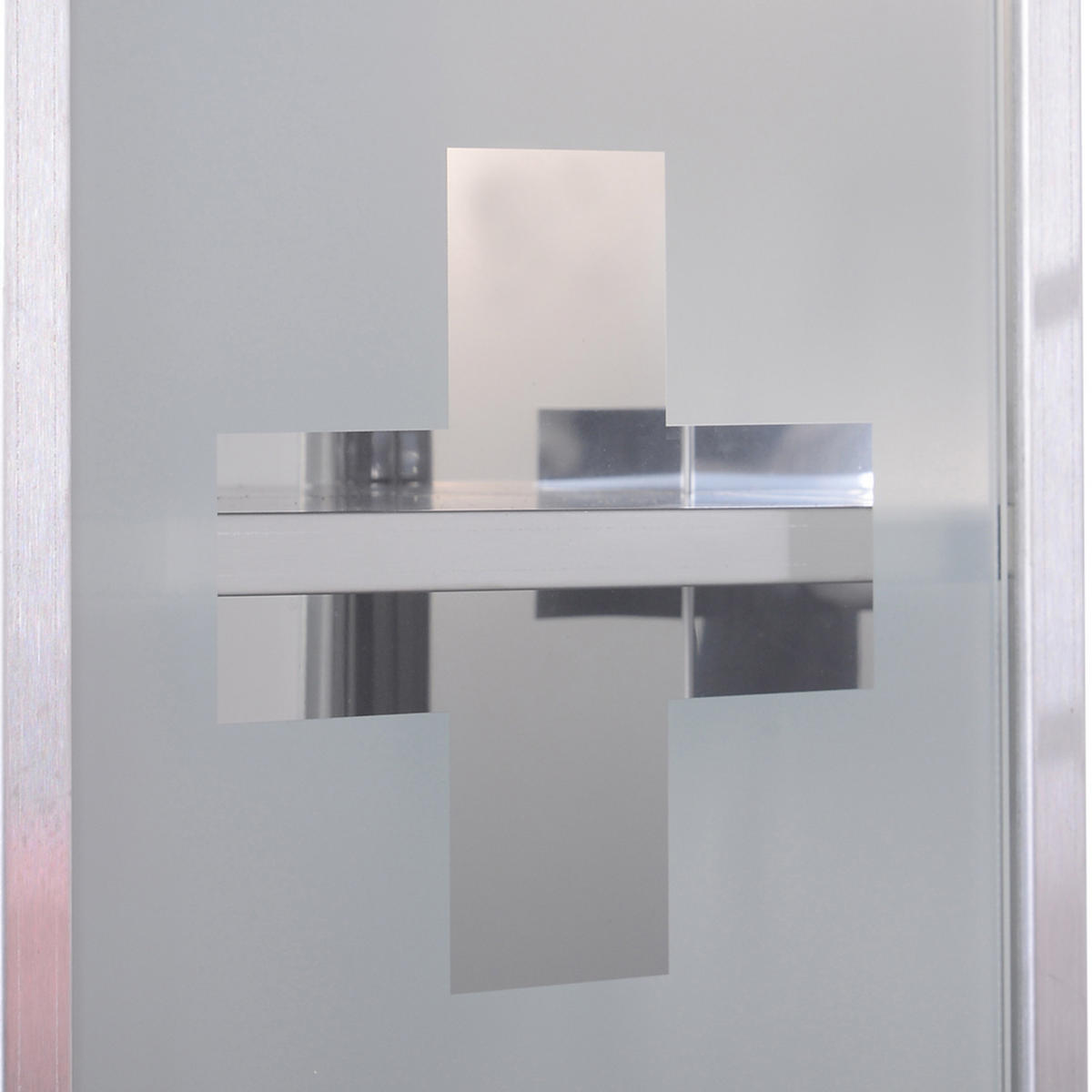 MEDIZINSCHRANK Arzneischrank Erste-Hilfe-Schrank mit Schloss 3 Fächer Stahl - Silberfarben, Glas (12/48/25cm) - HOMCOM