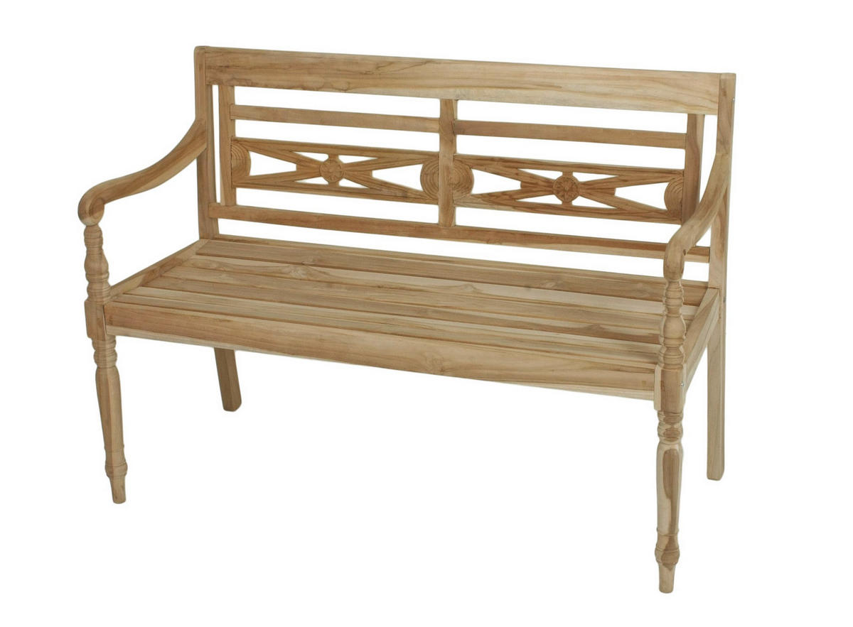 GARTENBANK Marlen 2-Sitzer Terrassenbank - Braun, Holz (120/86/55cm) - DELUKE