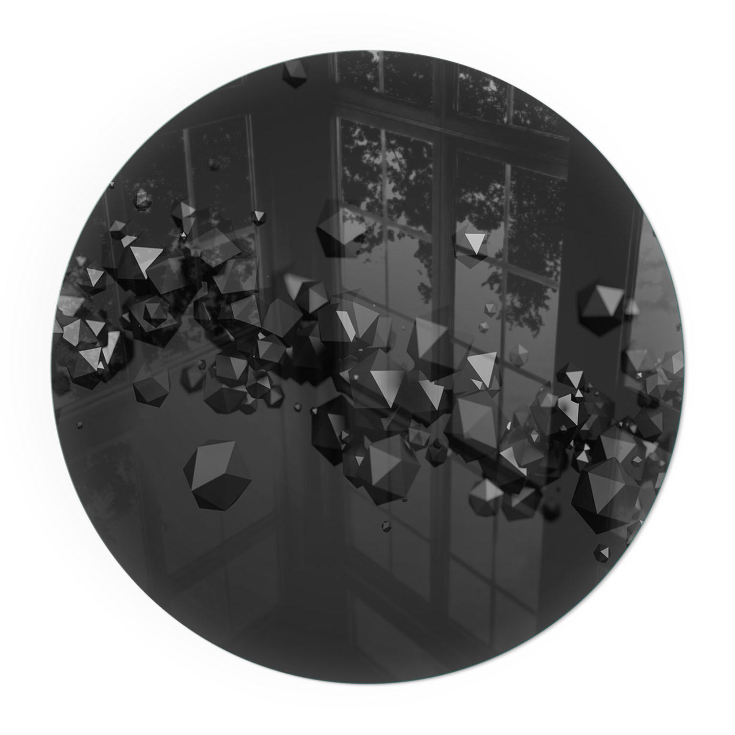 GLASPLATTE für Kamin Ø 60 cm - Schwarz, Glas (60/60/0.4cm) - TULUP