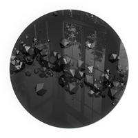 GLASPLATTE für Kamin Ø 60 cm - Schwarz, Glas (60/60/0.4cm) - TULUP