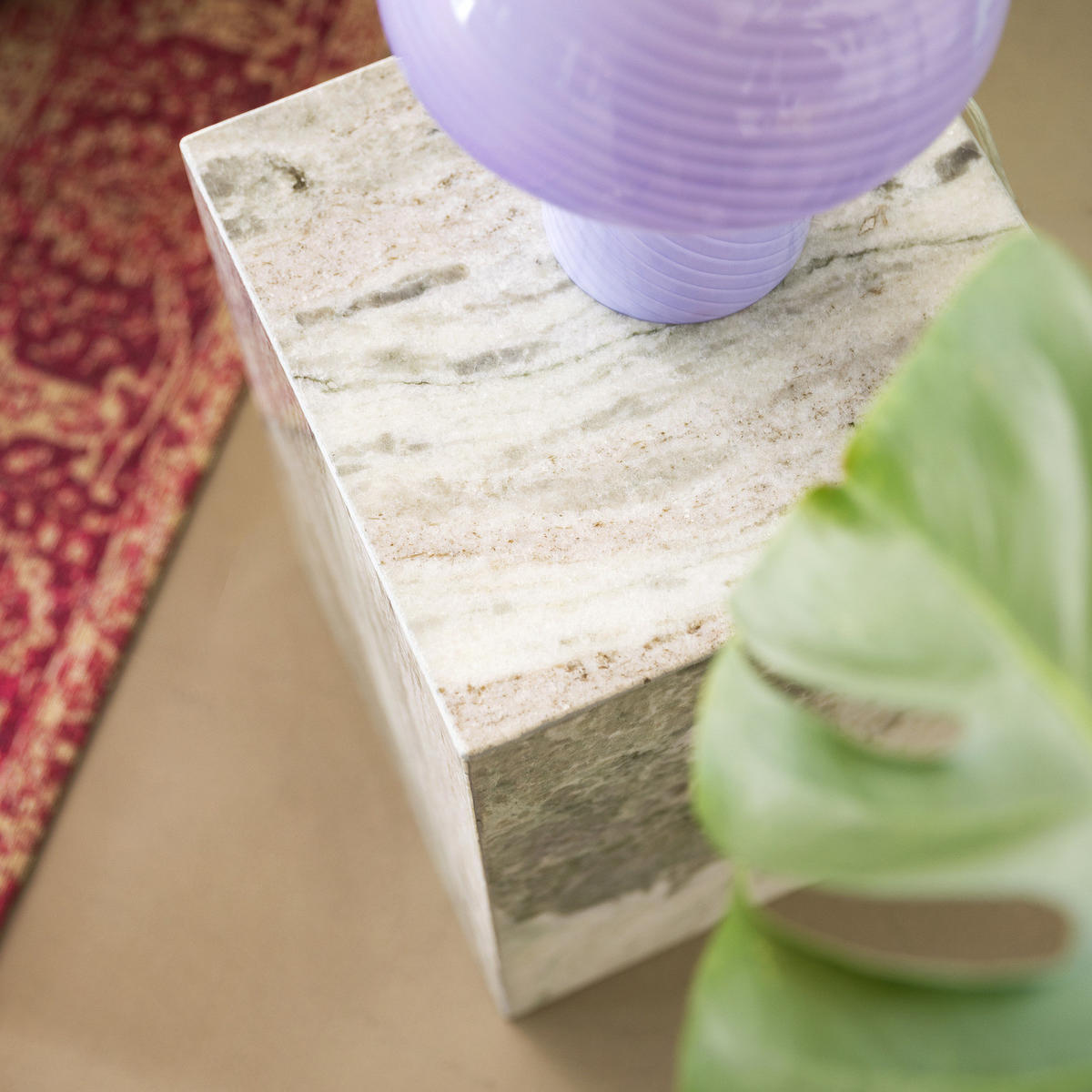 BEISTELLTISCH - Marmor - Hellgrau, Stein (30/30/48cm) - home24