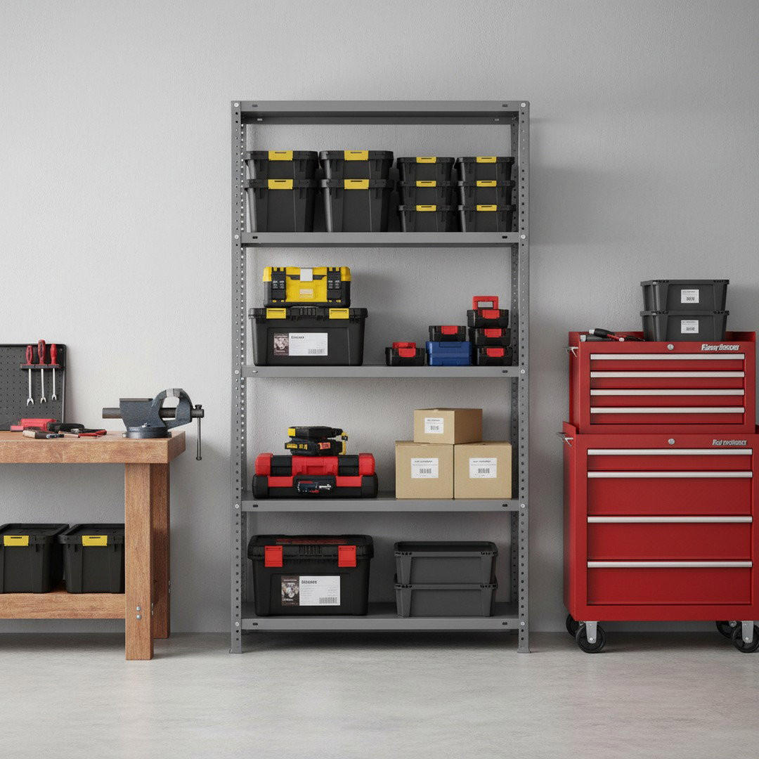 SCHRAUBREGAL PANDA | HxBxT 180x80x40cm | 5 Fachböden | Fachlast 100kg | Verzinkt - Silberfarben, Metall (80/180/40cm) - PROREGAL