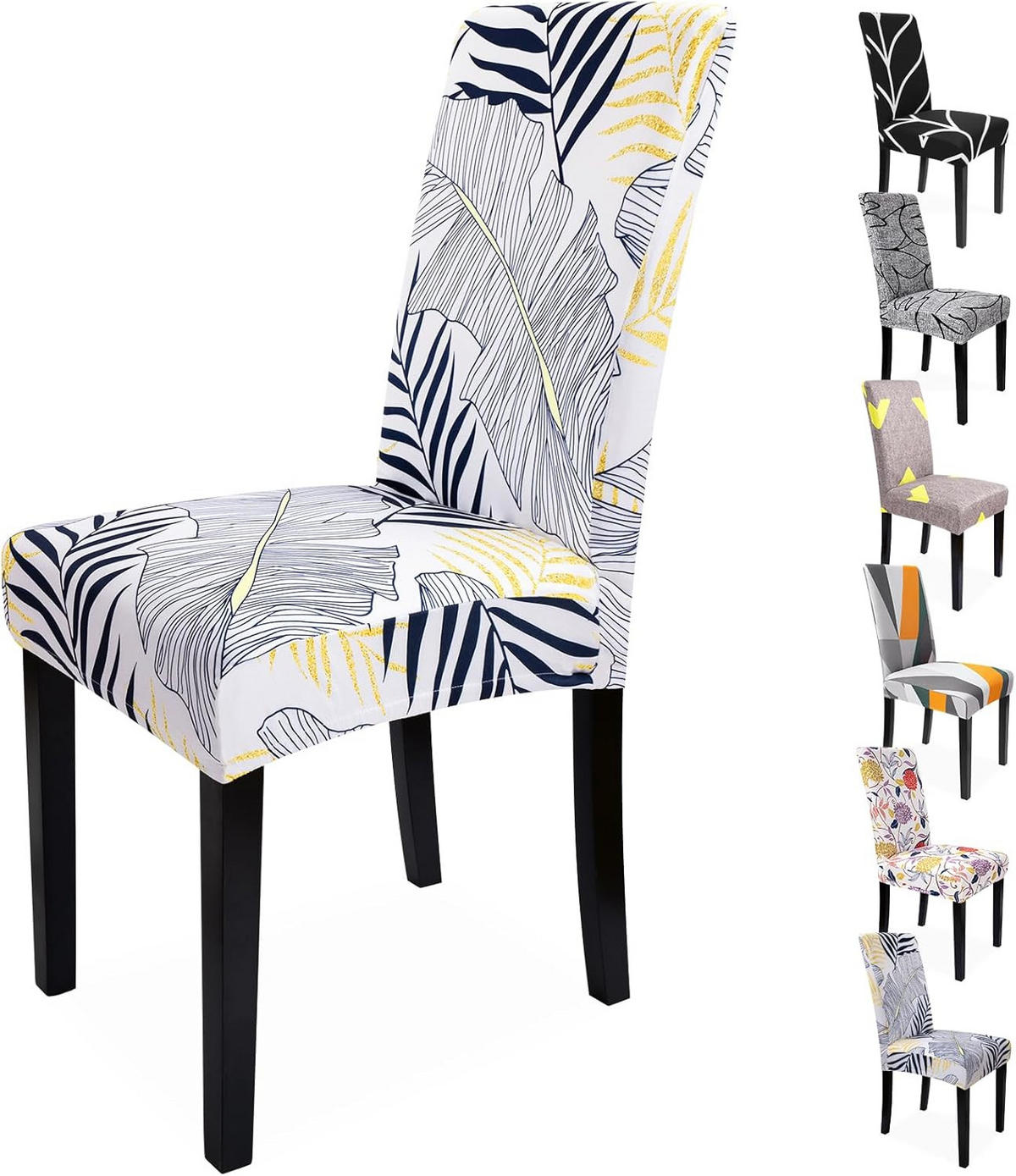 STUHLHUSSE Stretch Waschbar(4-tlg. Set) - Weiß, Textil (25/20cm) - Kaket