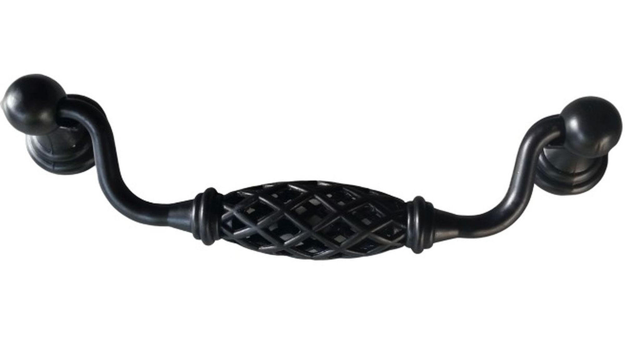 MÖBELGRIFF BA 128mm Klappgriff Metall Schwarz patiniert Hängegriff Vintage - Schwarz, Metall (2/2/15.8cm) - Livingpoint24