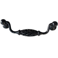 MÖBELGRIFF BA 128mm Klappgriff Metall Schwarz patiniert Hängegriff Vintage - Schwarz, Metall (2/2/15.8cm) - Livingpoint24