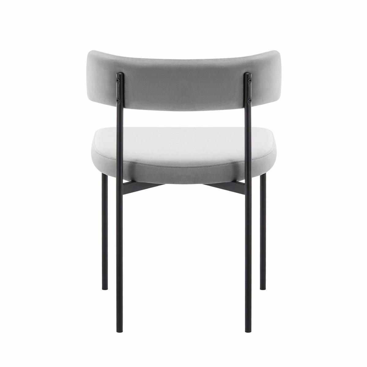 POLSTERSTUHL Loanny Samt Grau - Schwarz/Grau, Textil/Metall (54/53/78cm) - Selsey