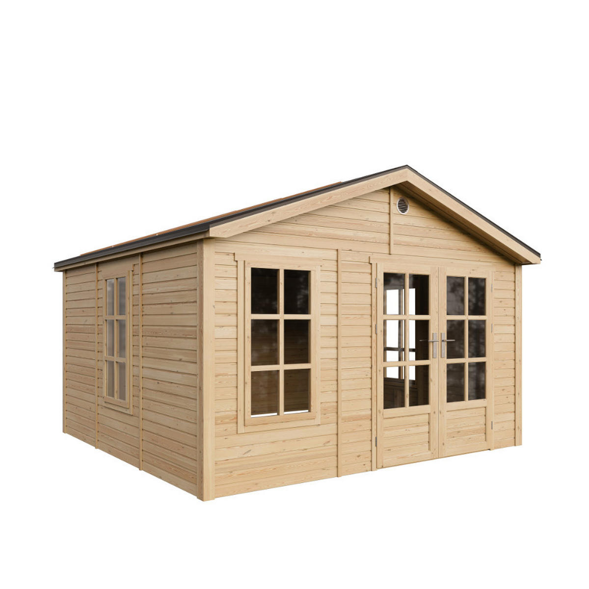 GARTENHAUS HOLZ M735A 370 x 360 cm - Naturfarben, Holz (382/267/394cm) - Timbela