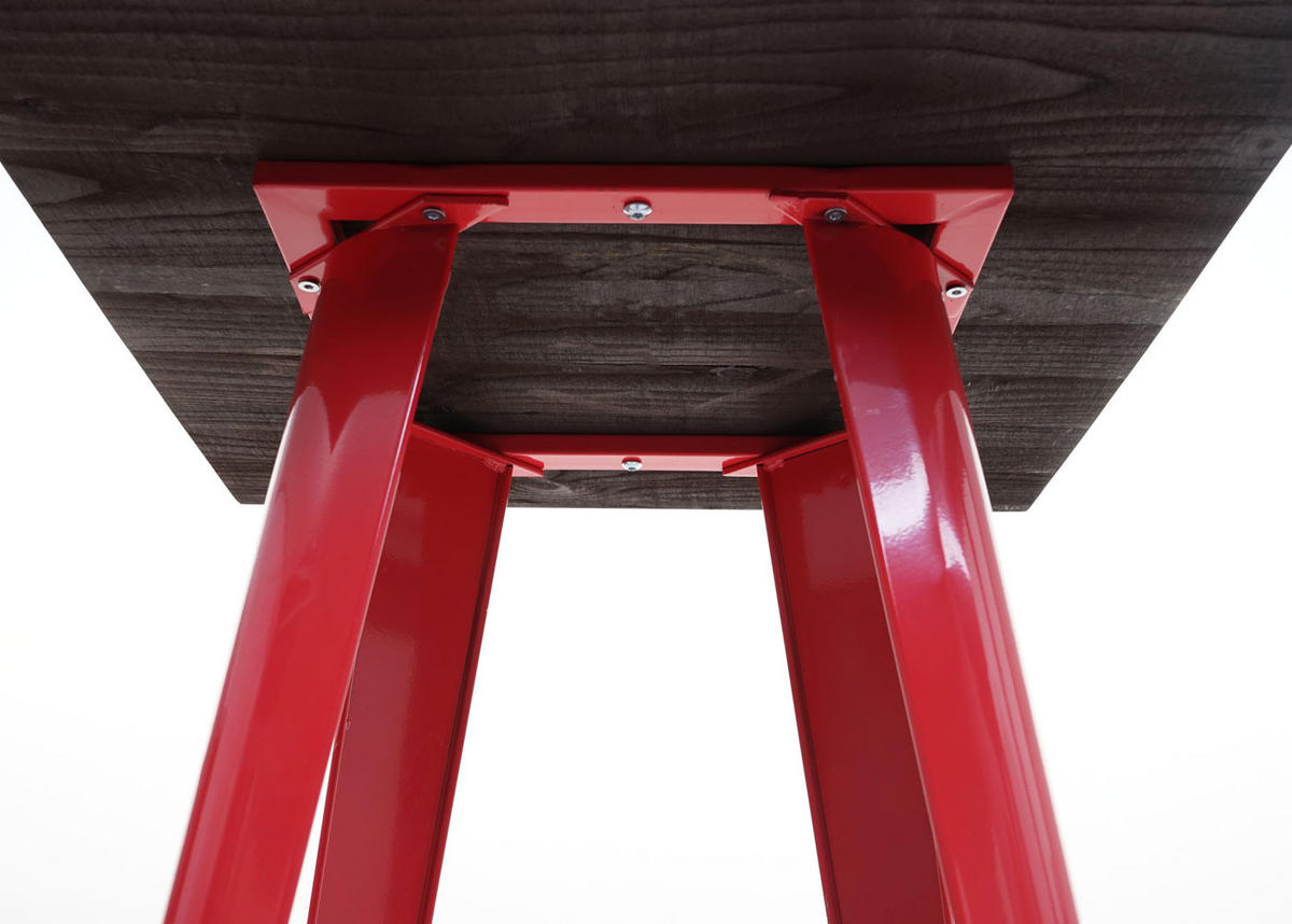 STEHTISCH INKL. HOLZ-TISCHPLATTE rechteck Rot - Rot, Holz (60/60/107cm) - MCW
