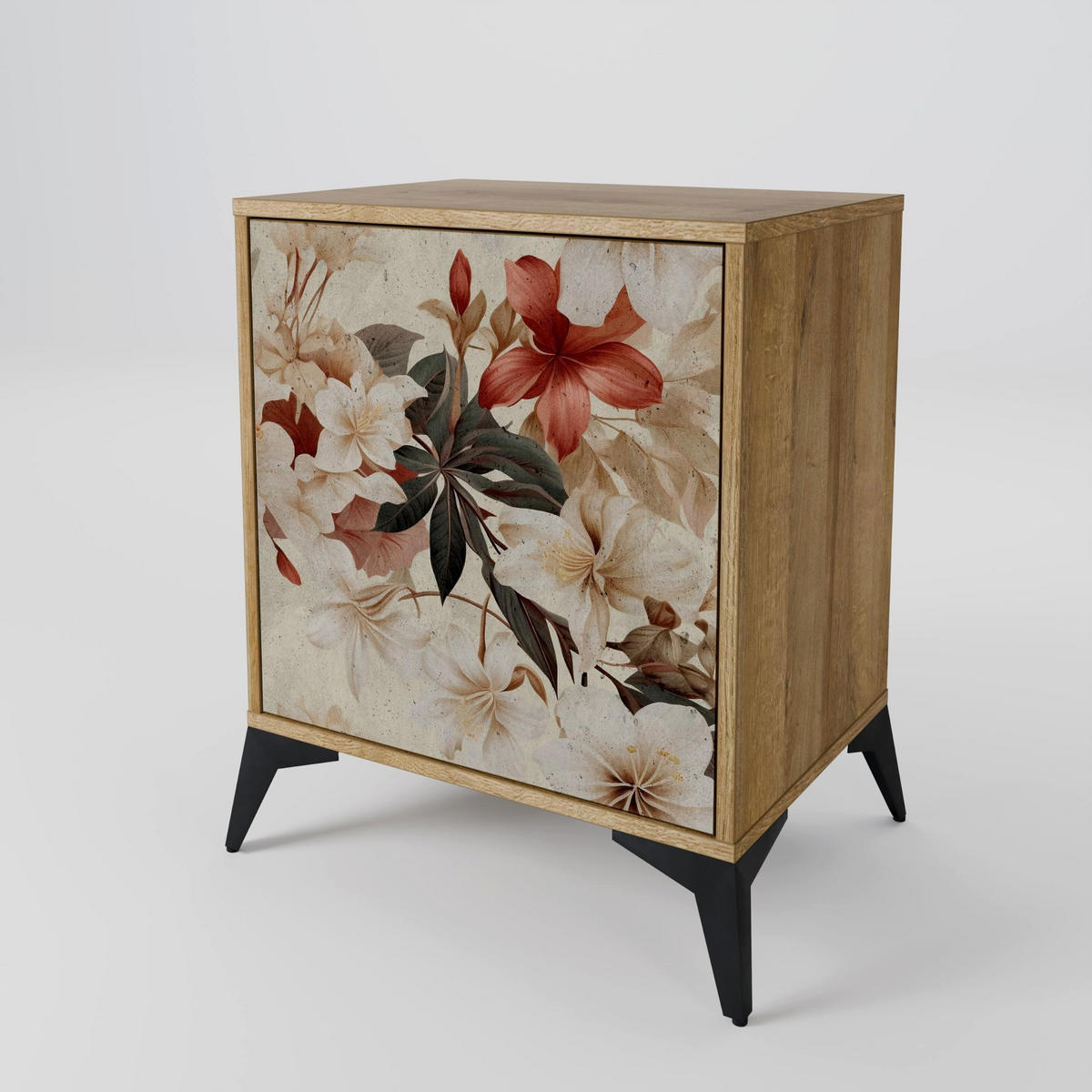 SIDEBOARD PETAL HARMONY, Eichefarben, 57,5x42x57,5 cm, Ohne Füße - Eichefarben/Multicolor, Holzwerkstoff (57.5/57.5/42cm) - SpaceRebels