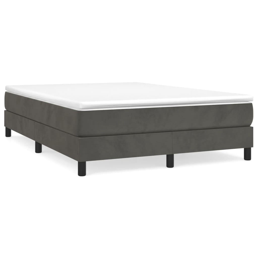 BETTGESTELL Dunkelgrau 140/200 Cm Samt - Grau, Holzwerkstoff (140/200cm) - vidaXL