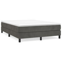 BETTGESTELL Dunkelgrau 140/200 Cm Samt - Grau, Holzwerkstoff (140/200cm) - vidaXL