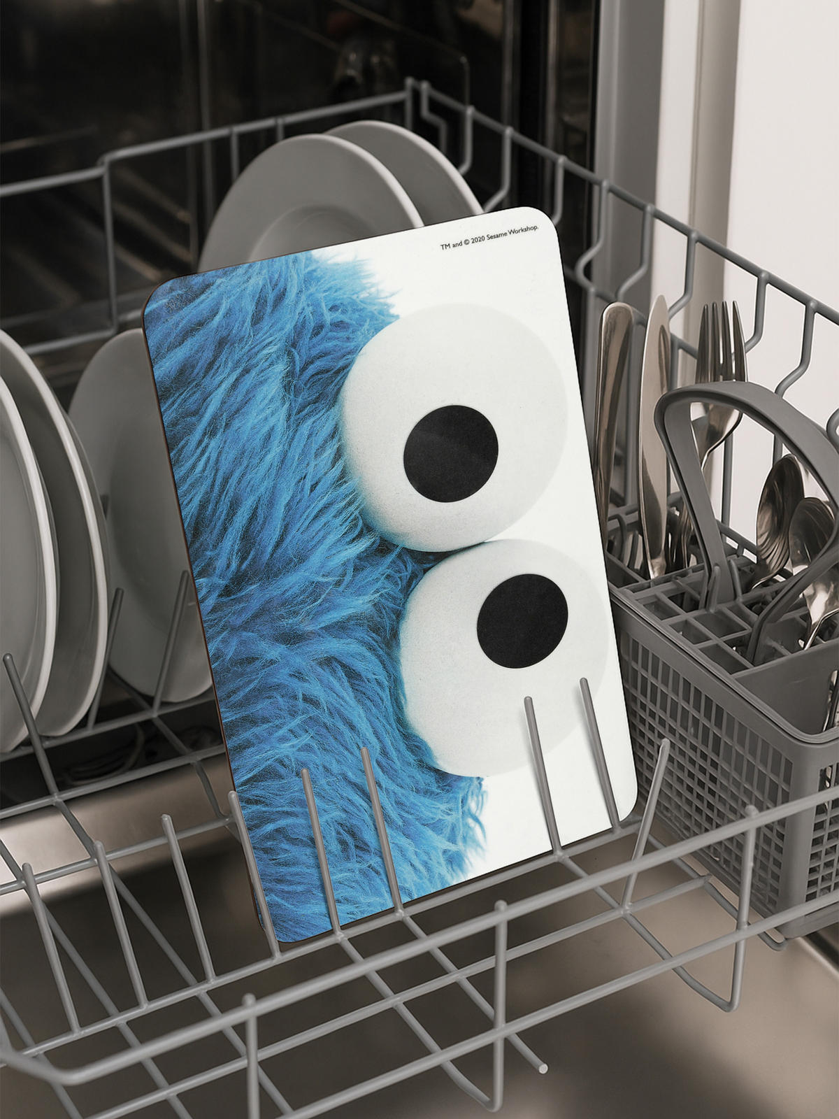 BRETTCHEN Sesamstraße Krümelmonster Blau/Weiß 14,5 x 23,5 cm - Multicolor, Kunststoff (14.5/23.5cm) - United Labels