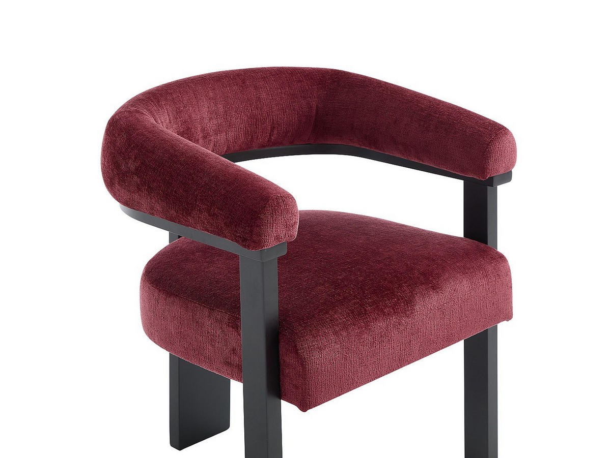STUHL - 64 cm x 60 cm - holz - schwarz, bordeaux Livelia - Schwarz, Textil (64/78/60cm) - Vente-Unique
