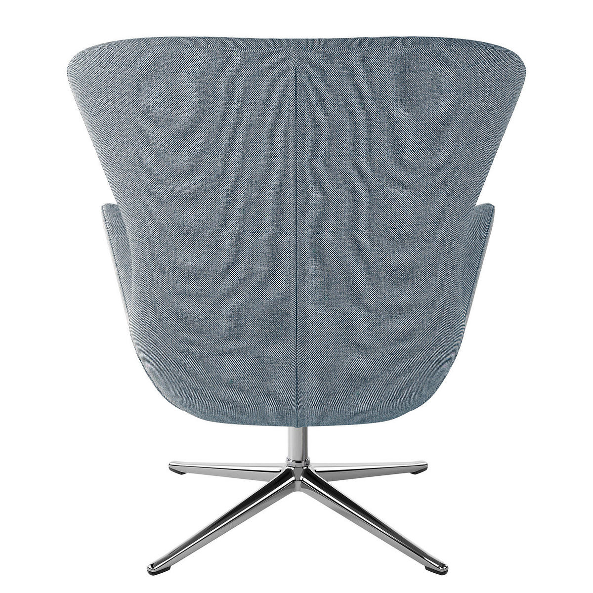 SESSEL mit Kreuzfuß - Chromfarben/Blau, Textil/Metall (84/99/96cm) - home24