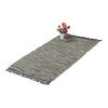 FLICKENTEPPICH - Grau, Leder/Textil (140/70cm) - Relaxdays