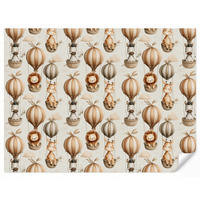 KINDERTAPETE - Safari - Heißluftballons - Taupe - 280x200 cm - Beige, Papier (280/200cm) - OnlyWow