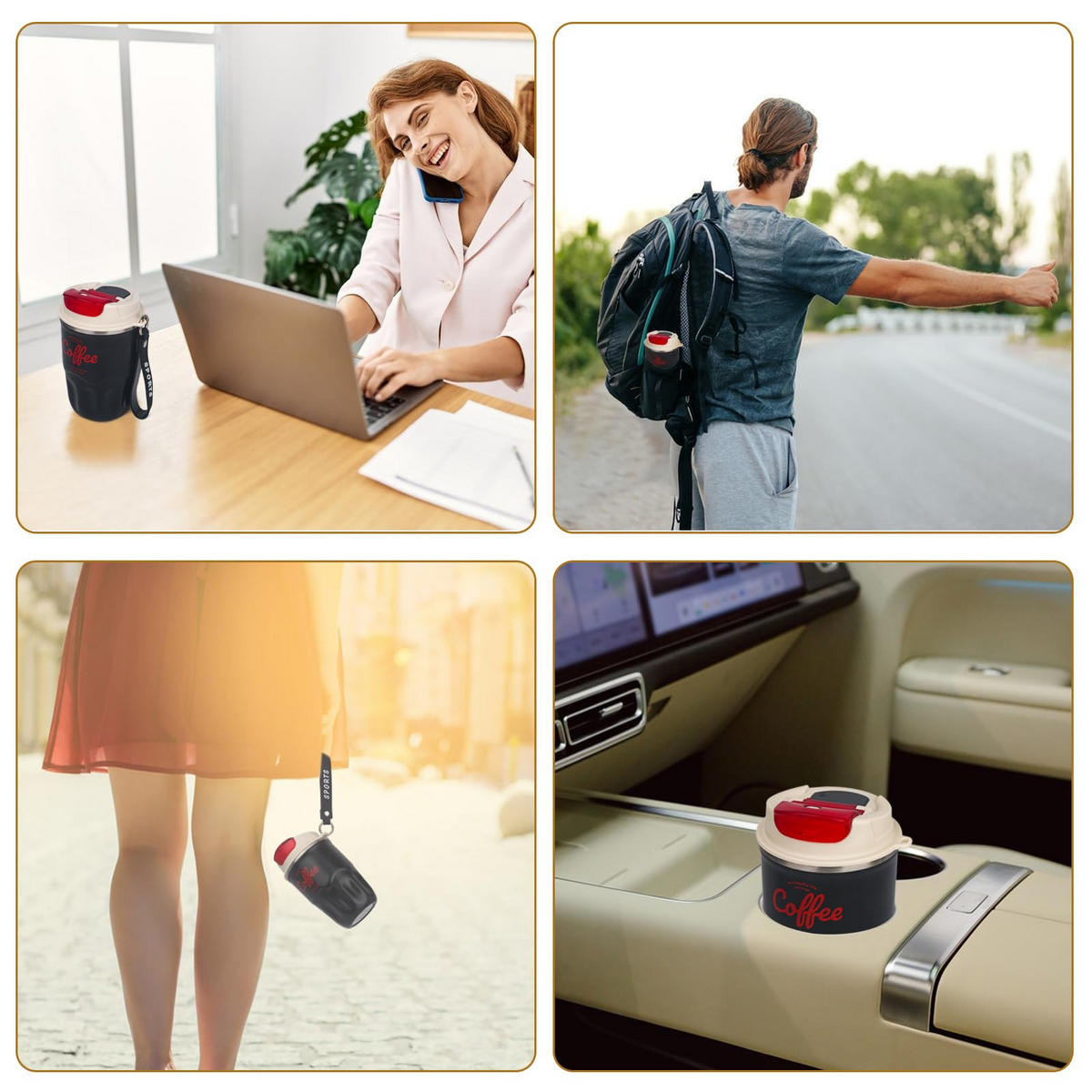 THERMOBECHER Schwarz 0.36L - Schwarz, Kunststoff (0.36L) - Kaket