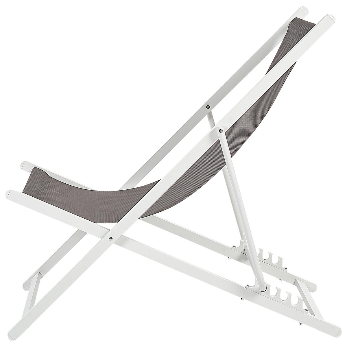 GARTENSTUHL Grau Locri II - Weiß/Grau, Metall (60/79/95cm) - Beliani