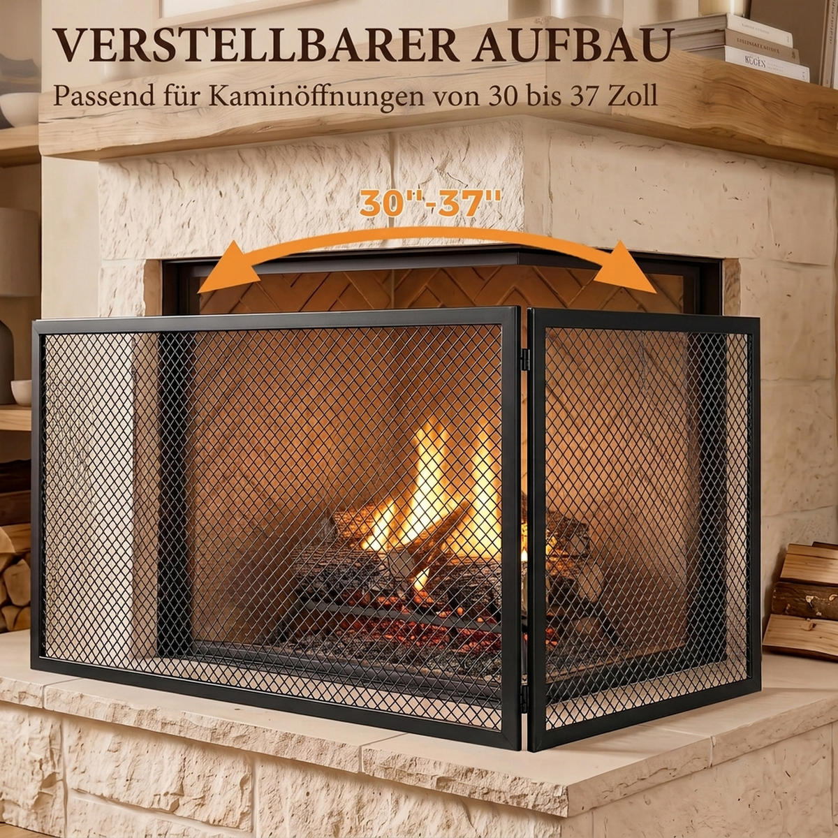 FUNKENSCHUTZGITTER Metall Schwarz - Schwarz, Metall (1/50/141cm) - HOMCOM