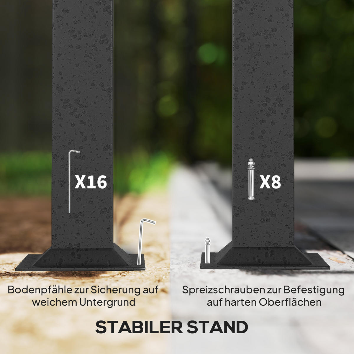 PAVILLON 395/330/294 cm Braun, Beige - Braun, Metall (330/294/395cm) - Outsunny