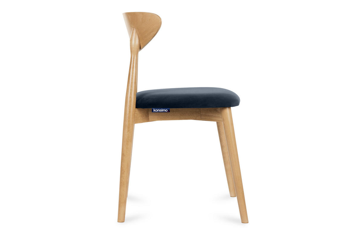 ESSZIMMERSTÜHLE RABI (2er-Set), marineblau / Eiche hell - Blau/Eichefarben, Holz/Buchenholz (47/79/45cm) - KONSIMO®