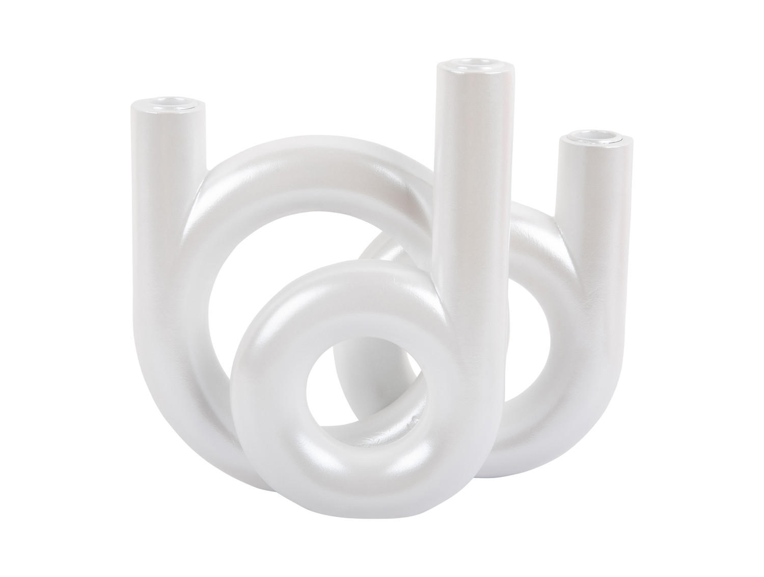 KERZENSTANDER Rings 18/12/20 cm - Weiß, Kunststoff (12/20/18cm) - Present Time