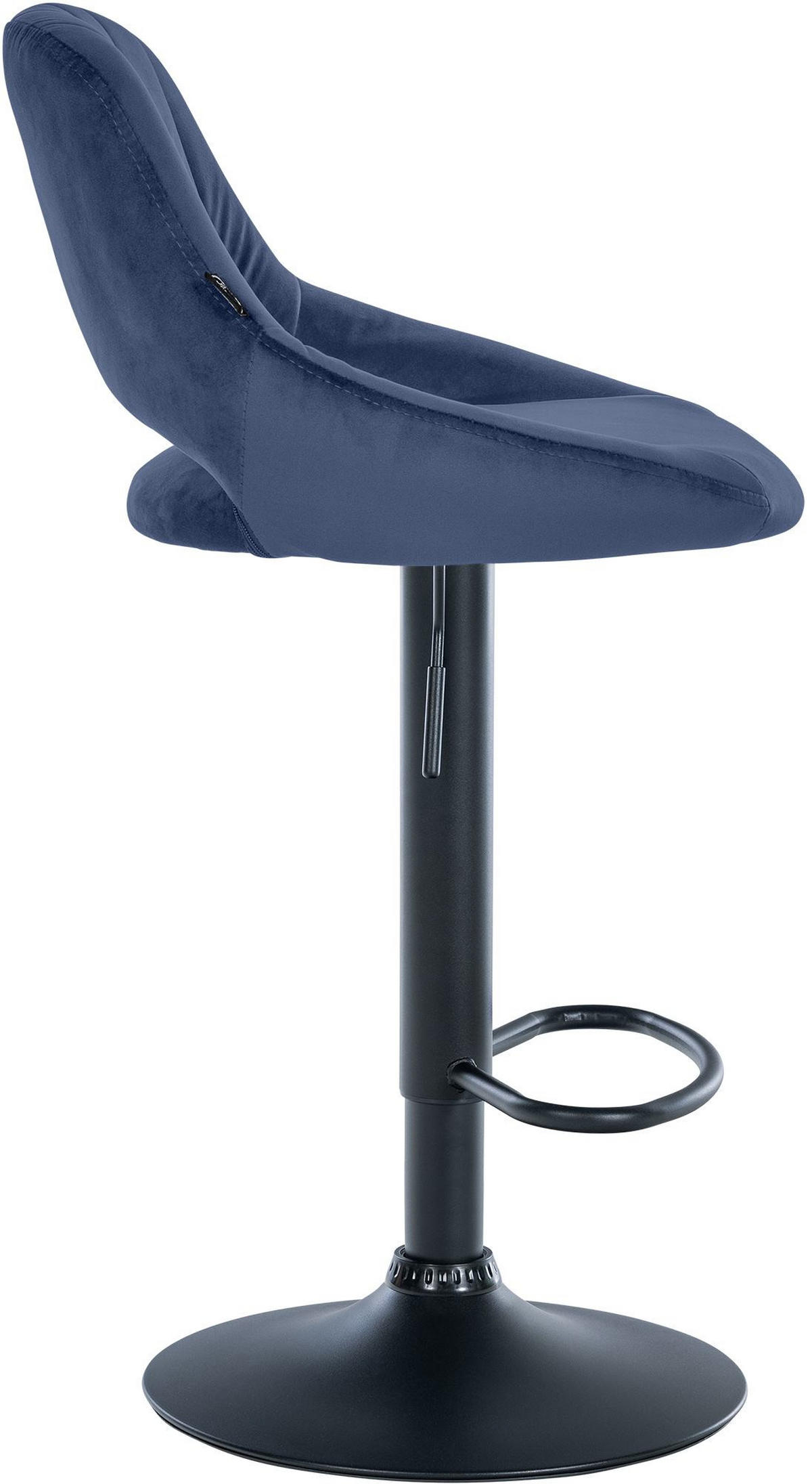 BARHOCKER 2er Set Samt blau - Blau/Schwarz, Textil (47/85/48cm) - CLP