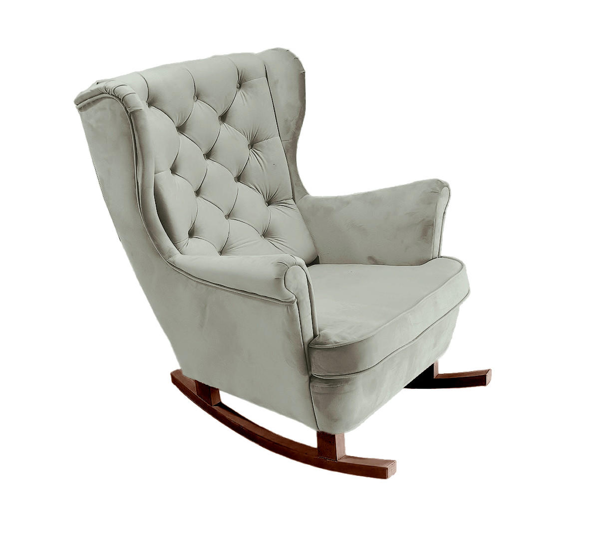 SCHAUKELSESSEL mit gepolstertem Sitz und Armlehnen, 102x81x95 cm, Asche_29856 - Braun/Silbereichenfarben, Holz/Textil (81/102/95cm) - DomoHome