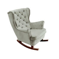 SCHAUKELSESSEL mit gepolstertem Sitz und Armlehnen, 102x81x95 cm, Asche_29856 - Braun/Silbereichenfarben, Holz/Textil (81/102/95cm) - DomoHome