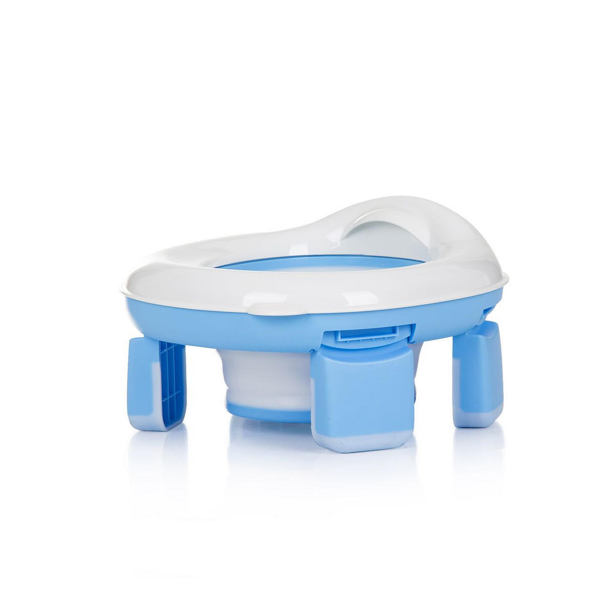 TOILETTENTRAINER Viaggio 2 in 1 blau Töpfchen, faltbar, Tragetasche, Spritzschutz, abnehmbarer Behälter - Blau, Kunststoff (26/28cm) - Chipolino