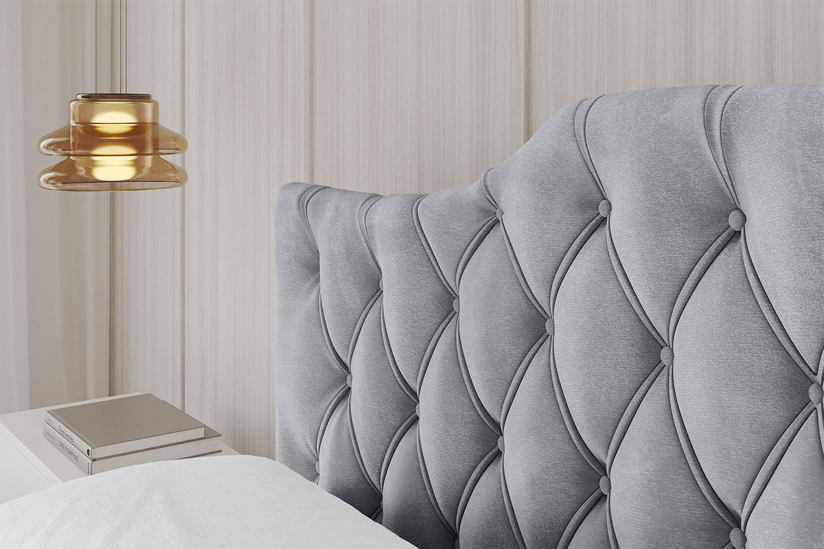 POLSTERBETT mit Bettkasten und Lattenrost, Bett mit Matratze H3/H4 - FALIO-V1 180x200 Hellgrau - Hellgrau, Holzwerkstoff/Textil (180/200cm) - ALTDECOR
